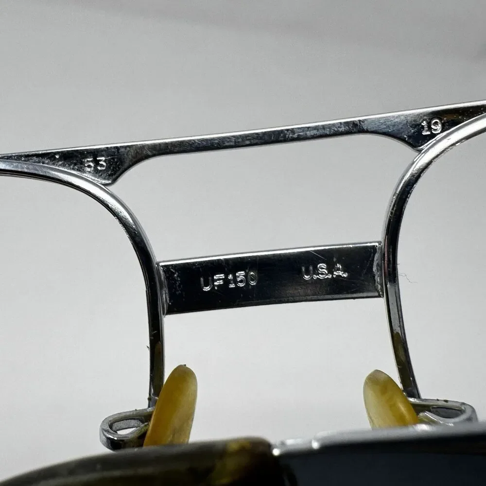 Vintage Univis UF150 USA Silver Eyeglass Frames 53-19-140 Double Bridge